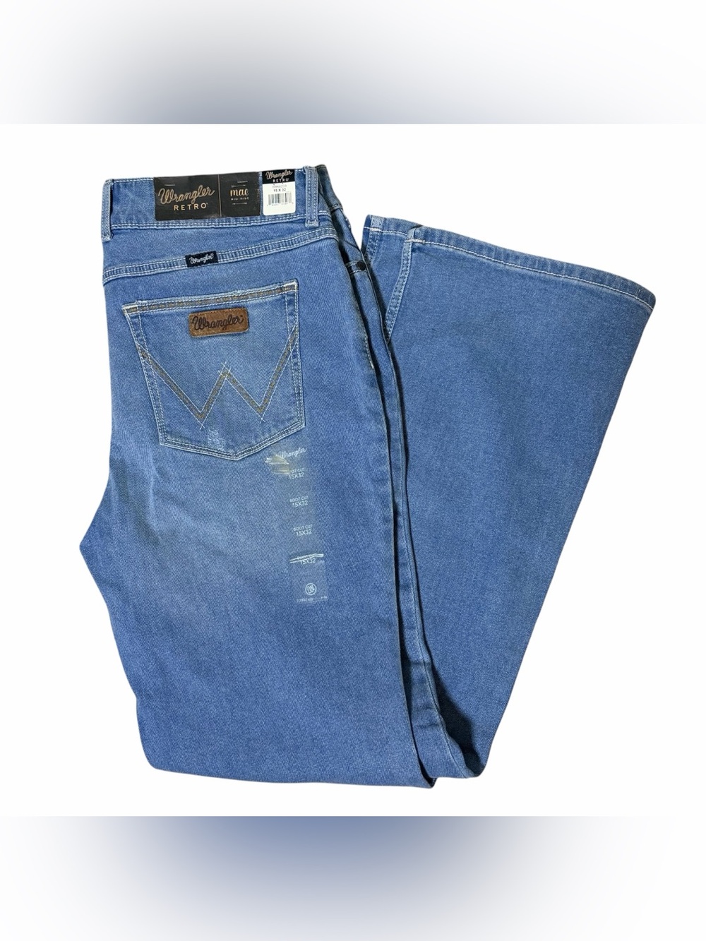 Wrangler Retro Mae Mid-Rise Bootcut Jeans Light Wash 15x32 NWT
